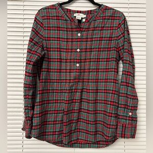 Vineyard Vines popover flannel long sleeve shirt women’s size 4